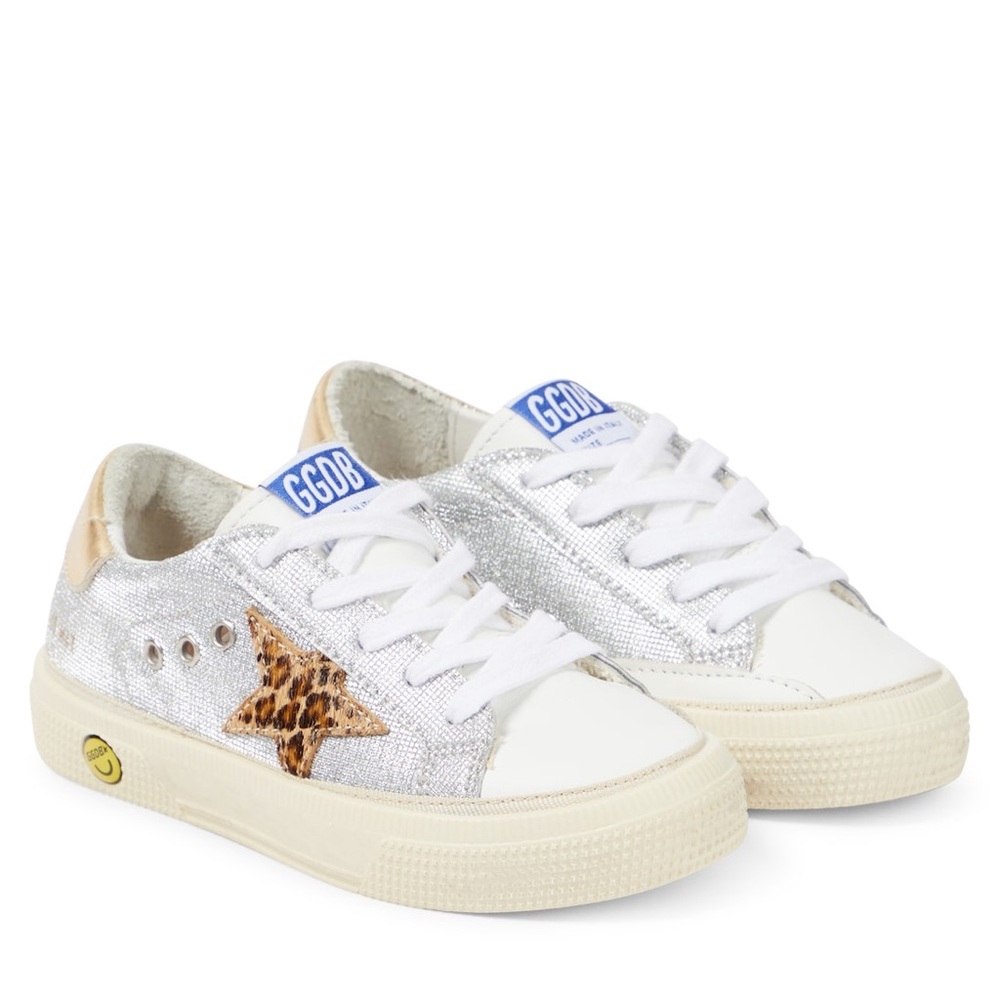 Golden goose kids silver metallic May sneakers size 35